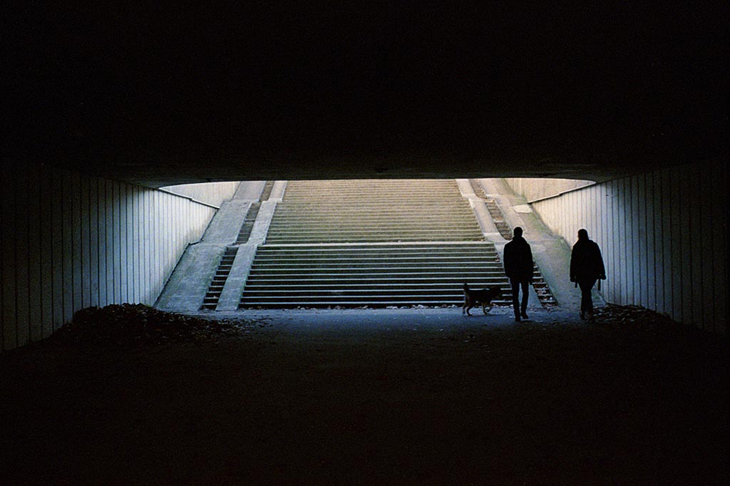 Contre-jour dans les escaliers. Kodak 400 iso.